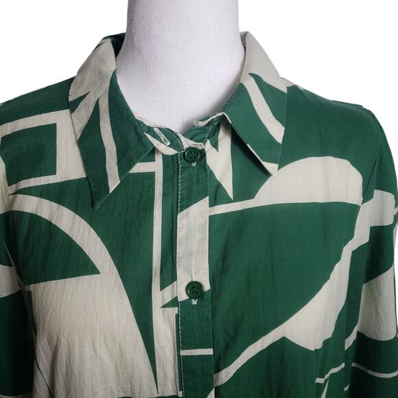 Zara Green and White Midi Dress - Picture 6 of 9